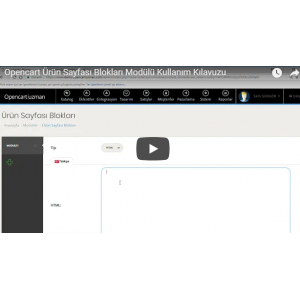 OpencartUzman Ürün Sayfası Blokları Modülü