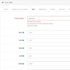 Opencart Benzersiz Ürün Kodu Modülü
