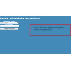 Opencart Şifre Resetleme Modülü