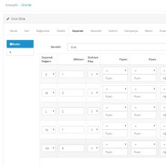 Opencart Seçenek Stoğu Kontrolü Modülü