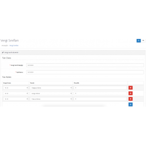 Opencart KDV Oranlarını Değiştirme